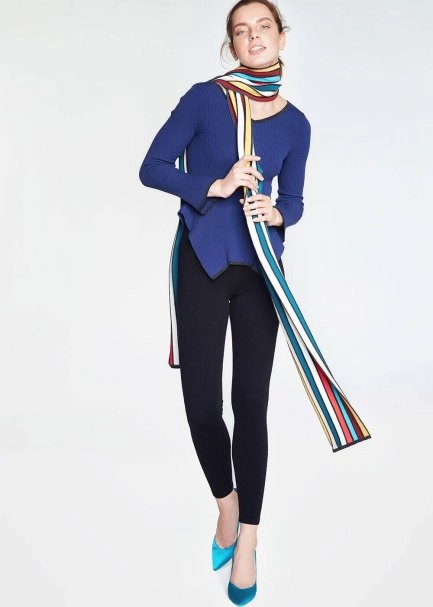 COLORFUL STRIPED LUREX KNIT SCARF - 3