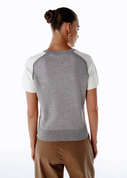 CONTRAST DETAILED KNIT TOP - 5