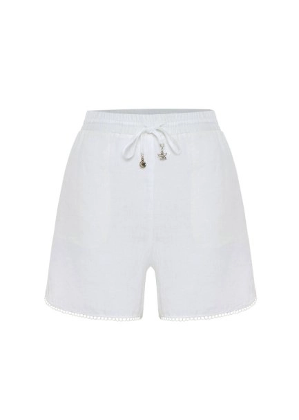CONTRAST DETAILED PEARLY KNIT SHORTS - 6