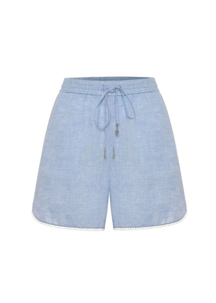 CONTRAST DETAILED SKY KNIT SHORTS - 6