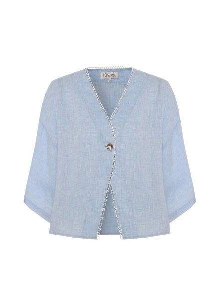 CONTRAST DETAILED SKY KNIT TOP - 6