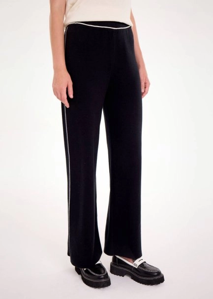 CONTRAST STRIPED KNIT PANTS - 4