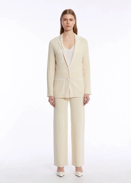 CONTRAST STRIPED SAND KNIT JACKET - 2