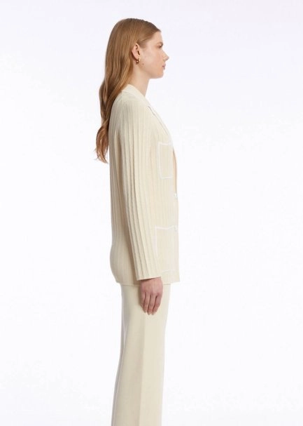 CONTRAST STRIPED SAND KNIT JACKET - 5