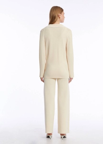 CONTRAST STRIPED SAND KNIT JACKET - 7