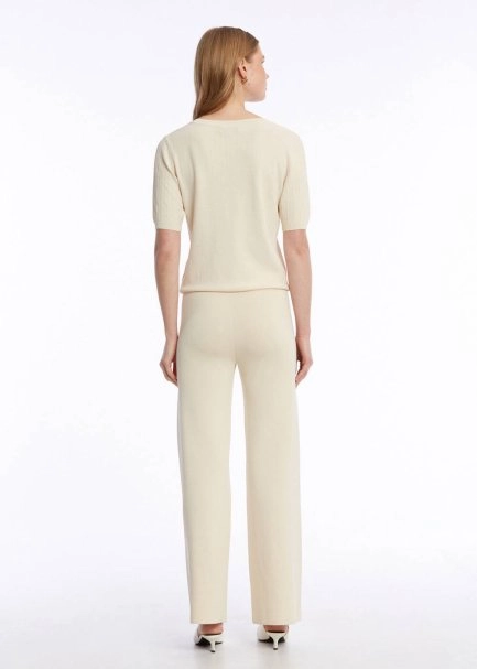 CONTRAST STRIPED SAND KNIT PANTS - 5