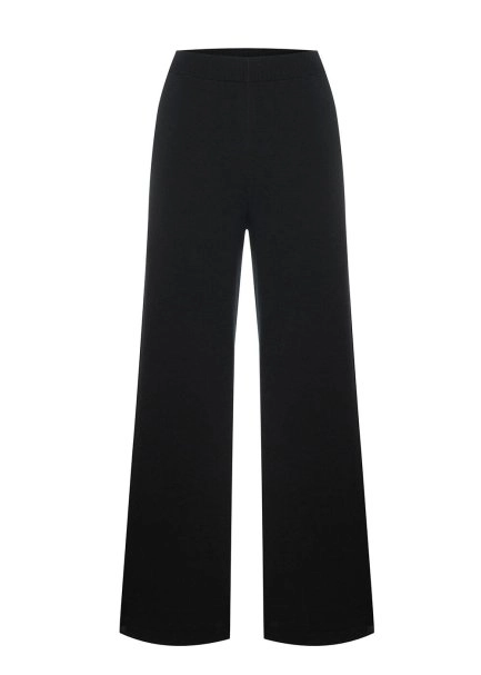 COTTON SILK BLEND BLACK KNIT PANTS - 6
