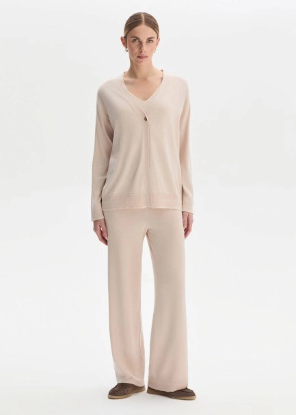 COTTON SILK BLEND NATURAL KNIT CARDIGAN - 1