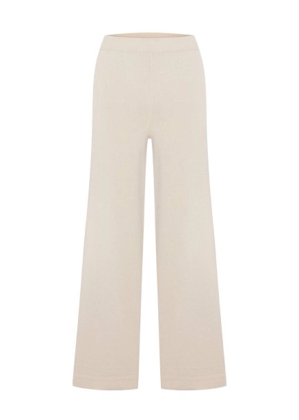 COTTON SILK BLEND NATURAL KNIT PANTS - 6