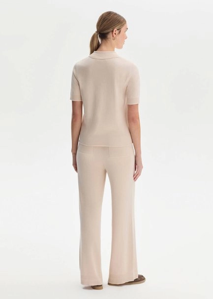 COTTON SILK BLEND NATURAL KNIT TOP - 5