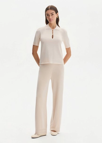 COTTON SILK BLEND NATURAL KNIT TOP - 2