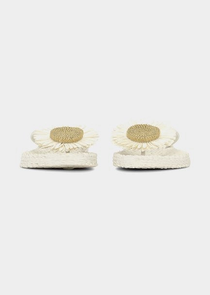 Cream Flower Detail Flip-Flops - ILSE JACOBSEN - 4