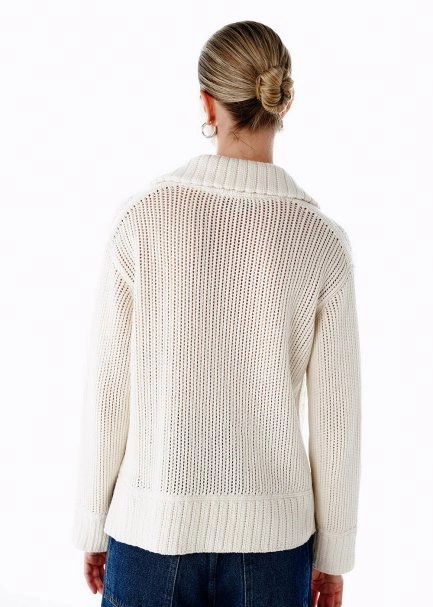 CREAM ORGANIC COTTON CASHMERE BLEND SWEATER - 5