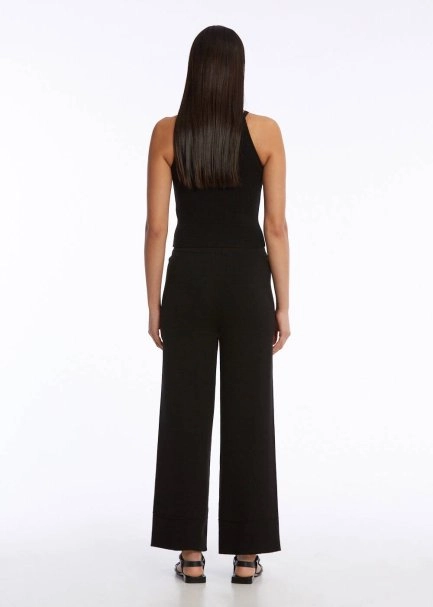 CROP BLACK KNIT PANTS - 5