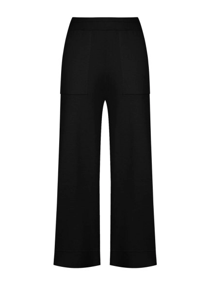 Crop Siyah Triko Pantolon - 6