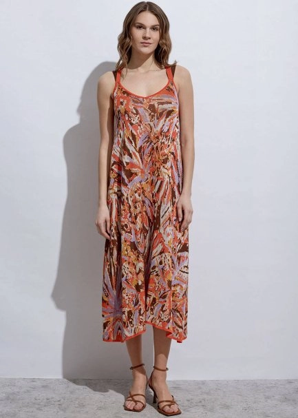 Cross Back Jacquard Patterned Knit Dress - 3