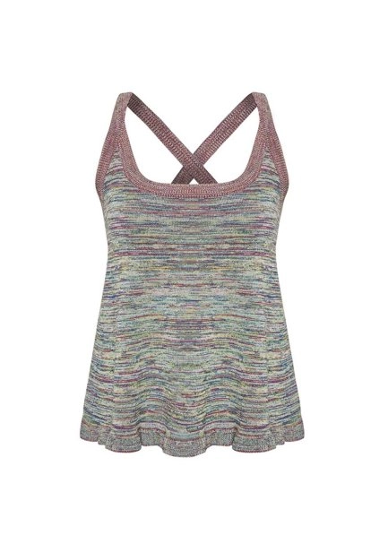 CROSS BACK STRAPS KNIT TOP - 6