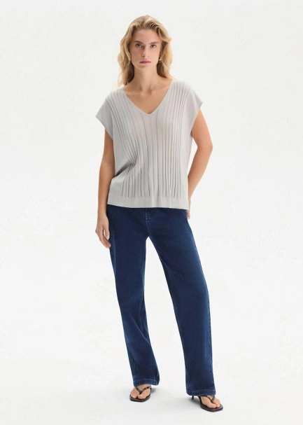 CRYSTAL SILK BLEND KNIT TOP - 2