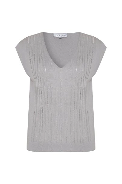 CRYSTAL SILK BLEND KNIT TOP - 6