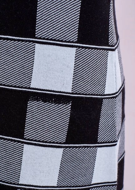 Dama Desenli Mini Trıko Etek - 5