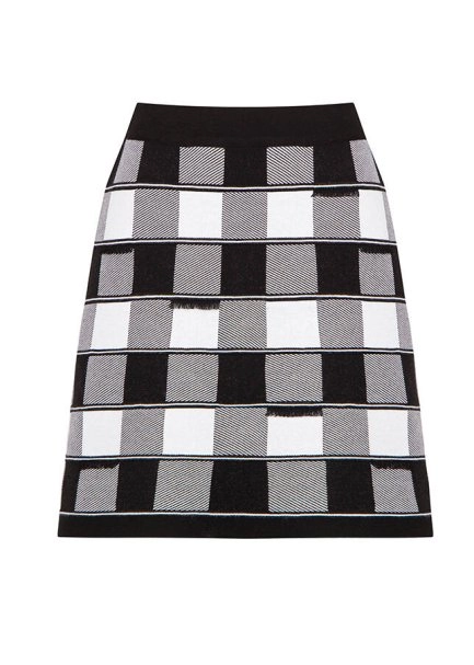 Dama Desenli Mini Trıko Etek - 6