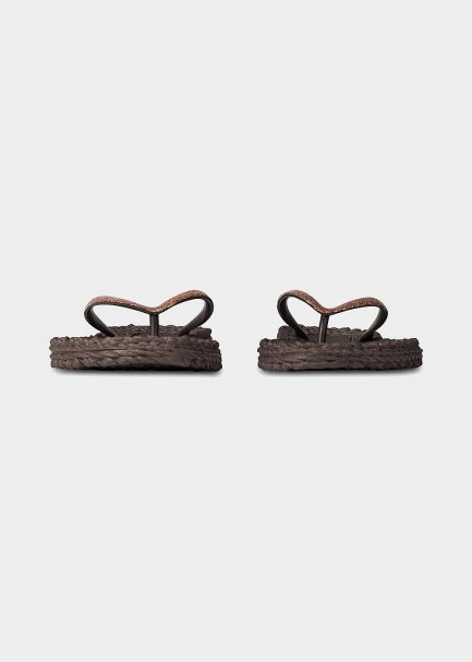 Dark Brown Glitter Flip Flops | ILSE JACOBSEN - 5