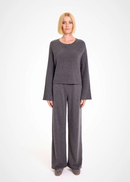 DARK GREY OVERSIZE CASHMERE SWEATER - 2