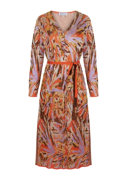 Deep Slit Detailed Jacquard Patterned Knit Tunic - 7