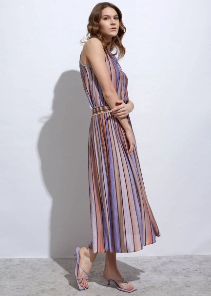 Degrade Desenli Lila Triko Etek - 4