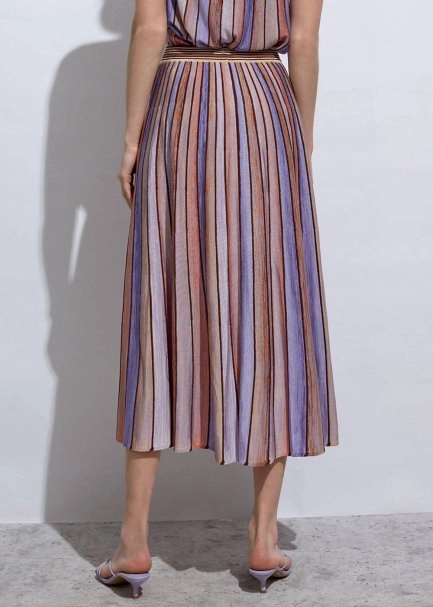 Degrade Desenli Lila Triko Etek - 6