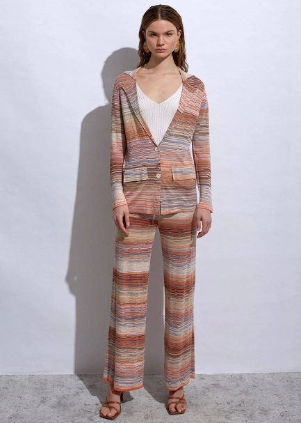 Degrade Patterned Lilac Knıt Jacket - 4