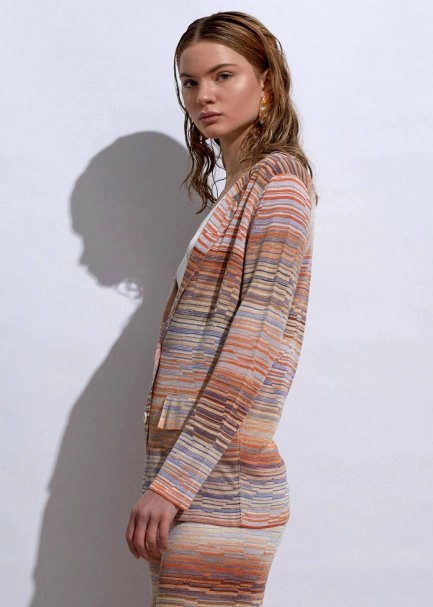 Degrade Patterned Lilac Knıt Jacket - 5