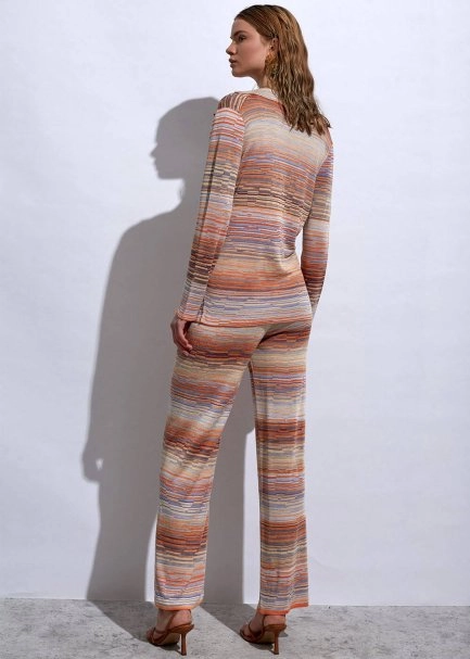 Degrade Patterned Lilac Knıt Jacket - 7