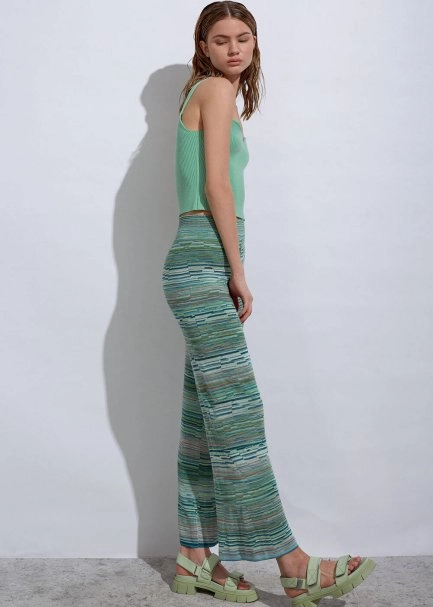 Degrade Patterned Verdıgrıs Knıt Pants - 2