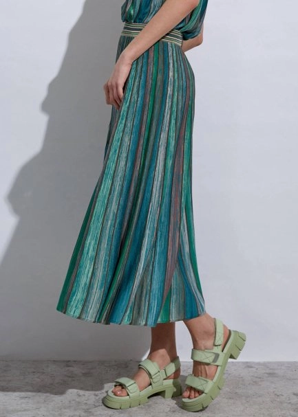 Degrade Patterned Verdıgrıs Knıt Skırt - 3