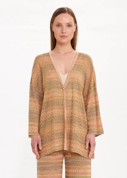 Degrade Renk Geçişli Hardal Triko Hırka - 2