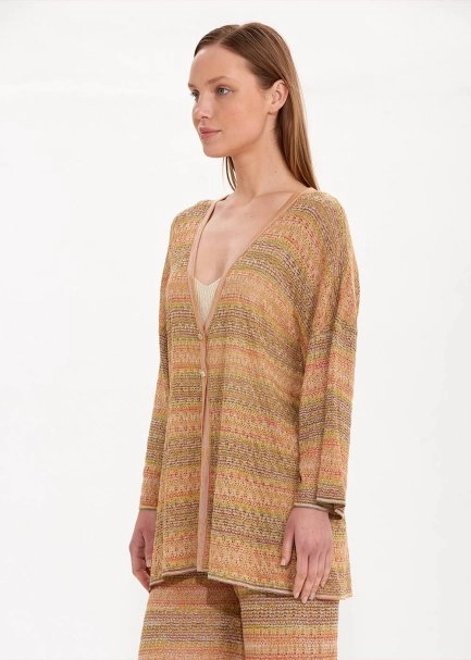 Degrade Renk Geçişli Hardal Triko Hırka - 3