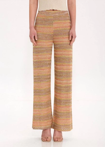 Degrade Renk Geçişli Hardal Triko Pantolon - 3