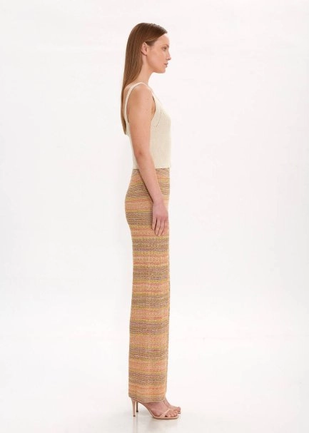 Degrade Renk Geçişli Hardal Triko Pantolon - 4