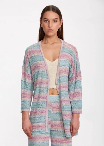 Degrade Renk Geçişli Turkuaz Triko Hırka - 2