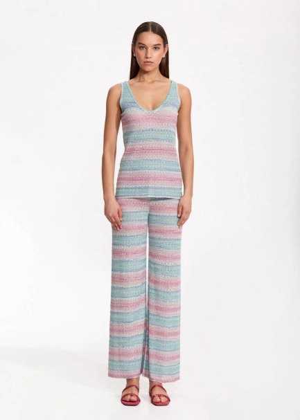 Degrade Renk Geçişli Turkuaz Triko Üst - 2