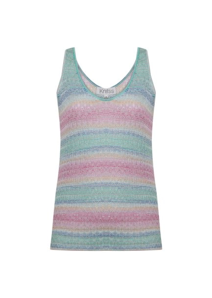 Degrade Renk Geçişli Turkuaz Triko Üst - 6