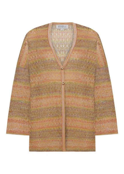 DEGRADE STRIPE BOHEMIAN KNIT CARDIGAN - 6