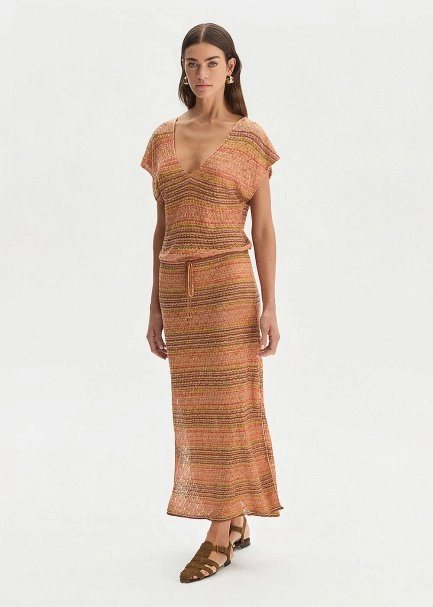 DEGRADE STRIPE BOHEMIAN KNIT DRESS - 3