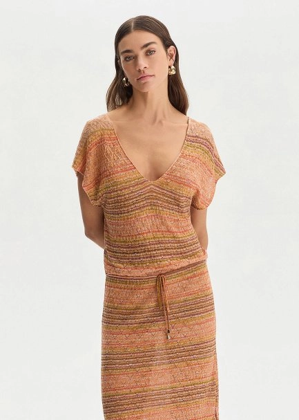 DEGRADE STRIPE BOHEMIAN KNIT DRESS - 4