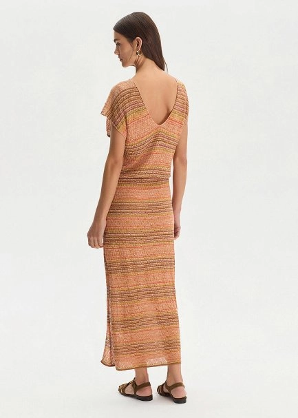 DEGRADE STRIPE BOHEMIAN KNIT DRESS - 5