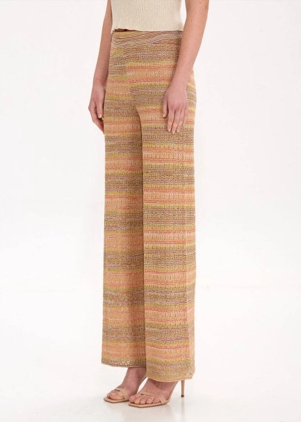 DEGRADE STRIPE BOHEMIAN KNIT PANTS - 2