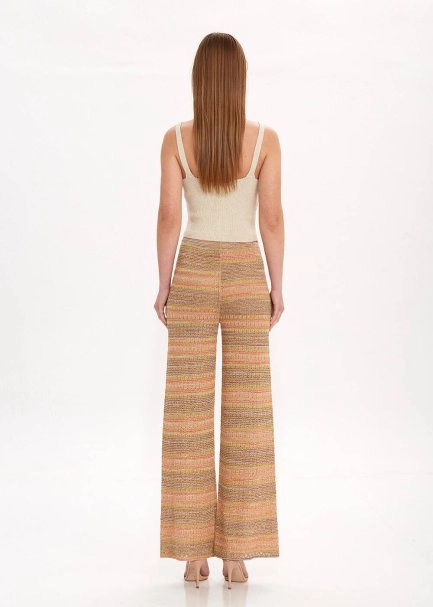 DEGRADE STRIPE BOHEMIAN KNIT PANTS - 5