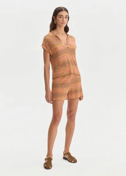 DEGRADE STRIPE BOHEMIAN KNIT SHORTS - 2