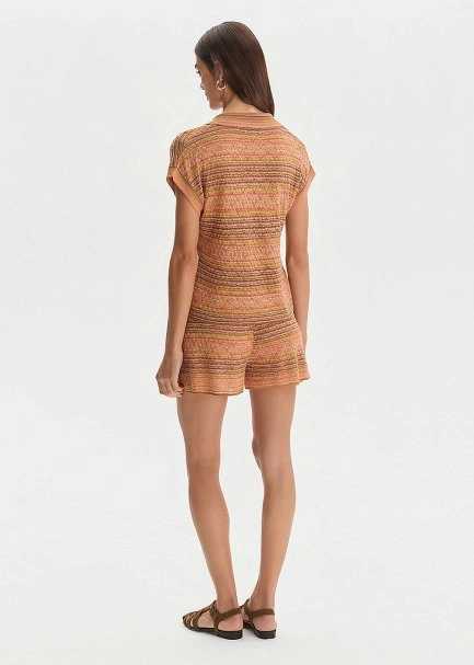 DEGRADE STRIPE BOHEMIAN KNIT SHORTS - 5